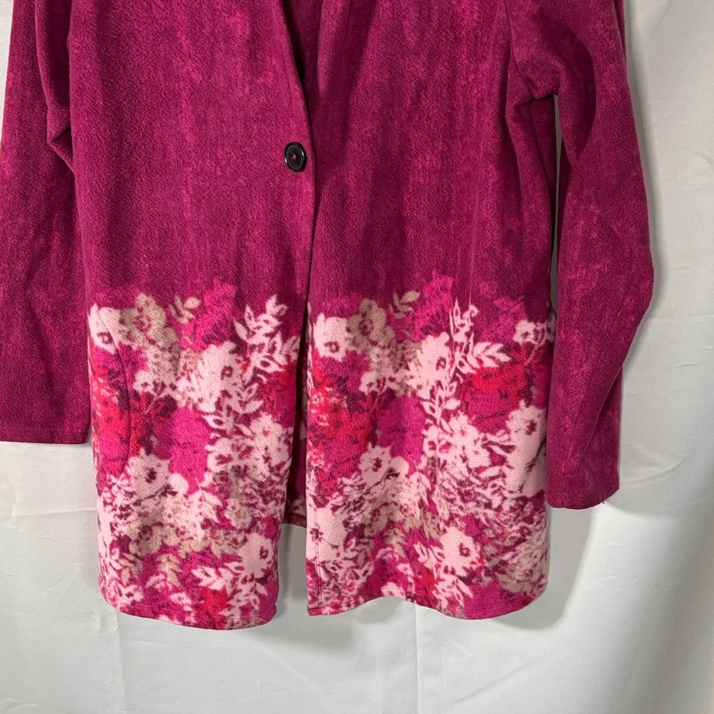Cuddl duds Women's Pink Hooded Jacket with Floral Design SZ XL - Picture 2 of 5